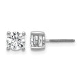 14k White Gold 1 carat Certified Lab Grown Diamond VS/SI+ G+ Round Complete Four Prong Screwback Heavyweight Stud Earrings