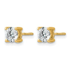 14k 1 carat Lab Grown Diamond VS/SI+ G+ Round Complete Four Prong Screwback Heavyweight Stud Earrings
