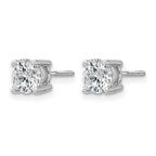 14k White Gold 1 1/2 carat Certified Lab Grown Diamond VS/SI+ G+ Round Complete Four Prong Screwback Heavyweight Stud Earrings