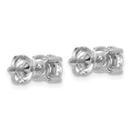 14k White Gold 1 1/2 carat Lab Grown Diamond VS/SI+ G+ Round Complete Four Prong Screwback Heavyweight Stud Earrings