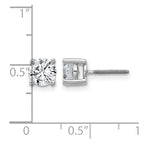 14k White Gold 1 1/2 carat Lab Grown Diamond VS/SI+ G+ Round Complete Four Prong Screwback Heavyweight Stud Earrings