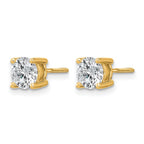 14k 1 1/2 carat Certified Lab Grown Diamond VS/SI+ G+ Round Complete Four Prong Screwback Heavyweight Stud Earrings
