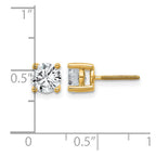 14k 1 1/2 carat Lab Grown Diamond VS/SI+ G+ Round Complete Four Prong Screwback Heavyweight Stud Earrings