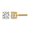 14k 1 1/2 carat Lab Grown Diamond VS/SI+ G+ Round Complete Four Prong Screwback Heavyweight Stud Earrings