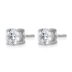 14k White Gold 2 carat Lab Grown Diamond VS/SI+ G+ Round Complete Four Prong Screwback Heavyweight Stud Earrings