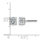 14k White Gold 2 carat Lab Grown Diamond VS/SI+ G+ Round Complete Four Prong Screwback Heavyweight Stud Earrings