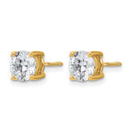 14k 2 carat Certified Lab Grown Diamond VS/SI+ G+ Round Complete Four Prong Screwback Heavyweight Stud Earrings