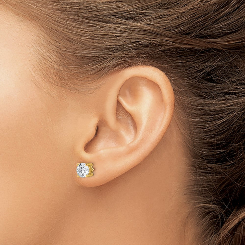 14k 2 carat Lab Grown Diamond VS/SI+ G+ Round Complete Four Prong Screwback Heavyweight Stud Earrings