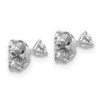 14k White Gold 1/5 carat Certified Lab Grown Diamond VS/SI+ G+ Round Complete Three Prong Stud Earrings