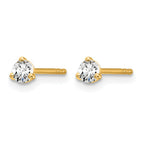 14k 1/5 carat Certified Lab Grown Diamond VS/SI+ G+ Round Complete Three Prong Stud Earrings