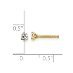 14k 1/5 carat Certified Lab Grown Diamond VS/SI+ G+ Round Complete Three Prong Stud Earrings