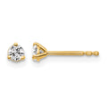 14k 1/5 carat Certified Lab Grown Diamond VS+ F+ Round Complete Three Prong Stud Earrings