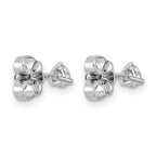 14k White Gold 1/4 carat Lab Grown Diamond VS+ F+ Round Complete Three Prong Stud Earrings
