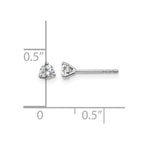 14k White Gold 1/4 carat Certified Lab Grown Diamond VS/SI+ G+ Round Complete Three Prong Stud Earrings