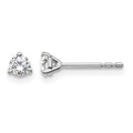 14k White Gold 1/4 carat Lab Grown Diamond VS/SI+ G+ Round Complete Three Prong Stud Earrings