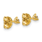 14k 1/4 carat Certified Lab Grown Diamond VS/SI+ G+ Round Complete Three Prong Stud Earrings