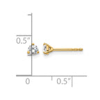 14k 1/4 carat Certified Lab Grown Diamond VS+ F+ Round Complete Three Prong Stud Earrings