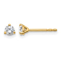 14k 1/4 carat Lab Grown Diamond VS+ F+ Round Complete Three Prong Stud Earrings