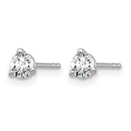 14k White Gold 1/3 carat Certified Lab Grown Diamond VS/SI+ G+ Round Complete Three Prong Stud Earrings