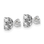 14k White Gold 1/3 carat Lab Grown Diamond VS+ F+ Round Complete Three Prong Stud Earrings