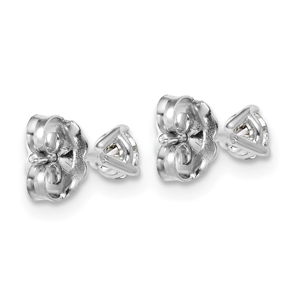 14k White Gold 1/3 carat Certified Lab Grown Diamond VS/SI+ G+ Round Complete Three Prong Stud Earrings