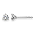 14k White Gold 1/3 carat Certified Lab Grown Diamond VS/SI+ G+ Round Complete Three Prong Stud Earrings