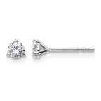 14k White Gold 1/3 carat Certified Lab Grown Diamond VS/SI+ G+ Round Complete Three Prong Stud Earrings