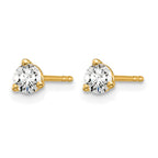 14k 1/3 carat Lab Grown Diamond VS+ F+ Round Complete Three Prong Stud Earrings