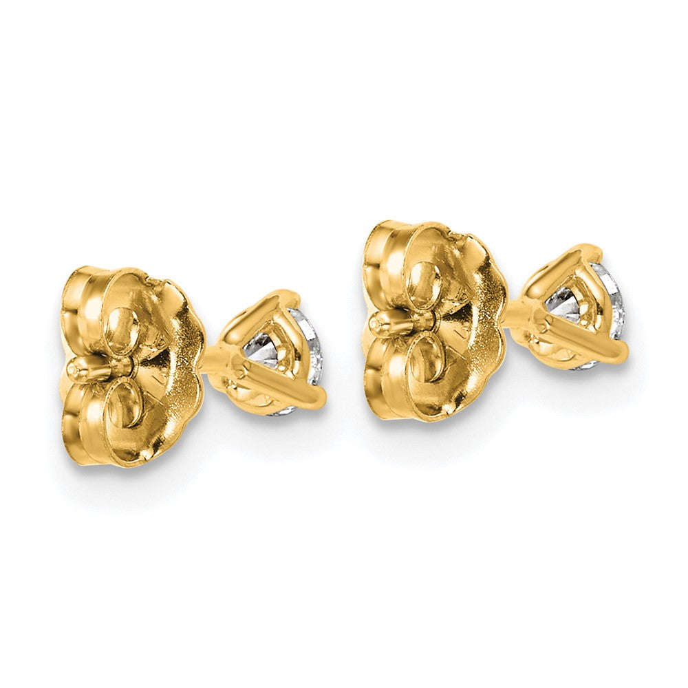 14k 1/3 carat Certified Lab Grown Diamond VS+ F+ Round Complete Three Prong Stud Earrings