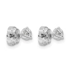14k White Gold 1/2 carat Lab Grown Diamond VS/SI+ G+ Round Complete Three Prong Stud Earrings