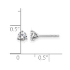 14k White Gold 1/2 carat Certified Lab Grown Diamond VS+ F+ Round Complete Three Prong Stud Earrings