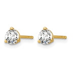 14k 1/2 carat Certified Lab Grown Diamond VS+ F+ Round Complete Three Prong Stud Earrings