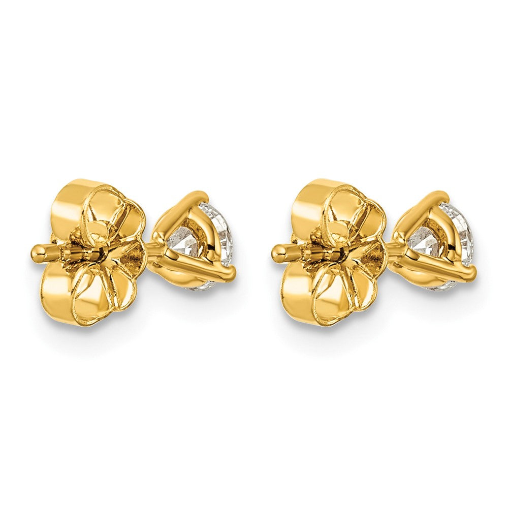 14k 1/2 carat Certified Lab Grown Diamond VS/SI+ G+ Round Complete Three Prong Stud Earrings