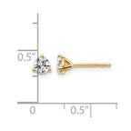 14k 1/2 carat Certified Lab Grown Diamond VS/SI+ G+ Round Complete Three Prong Stud Earrings