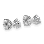 14k White Gold 5/8 carat Lab Grown Diamond VS/SI+ G+ Round Complete Three Prong Stud Earrings