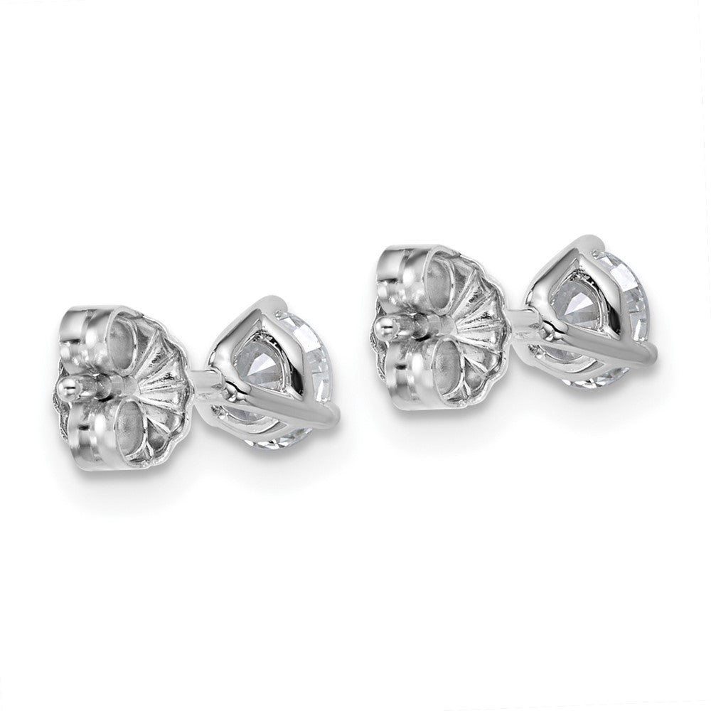 14k White Gold 5/8 carat Certified Lab Grown Diamond VS/SI+ G+ Round Complete Three Prong Stud Earrings