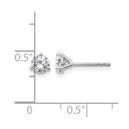 14k White Gold 5/8 carat Lab Grown Diamond VS+ F+ Round Complete Three Prong Stud Earrings