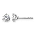 14k White Gold 5/8 carat Certified Lab Grown Diamond VS/SI+ G+ Round Complete Three Prong Stud Earrings