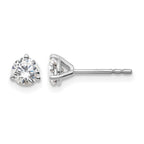 14k White Gold 5/8 carat Certified Lab Grown Diamond VS/SI+ G+ Round Complete Three Prong Stud Earrings