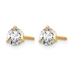 14k 5/8 carat Lab Grown Diamond VS+ F+ Round Complete Three Prong Stud Earrings