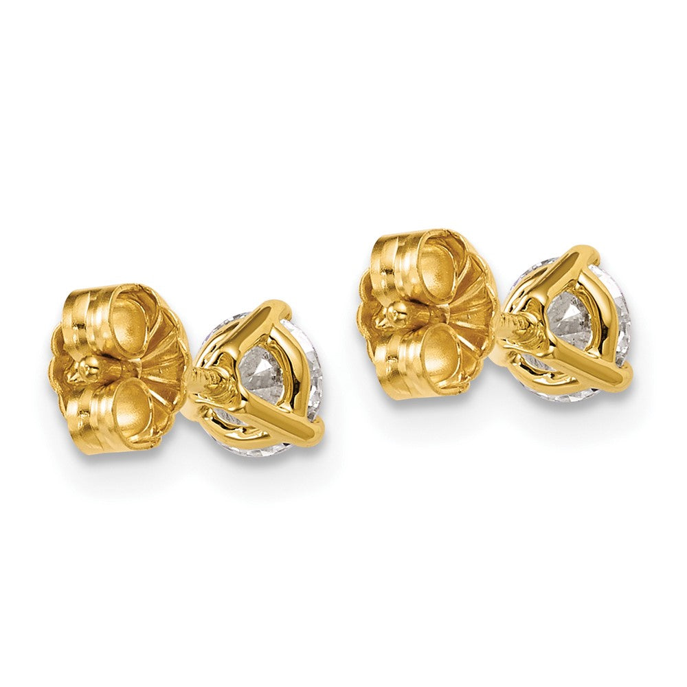 14k 5/8 carat Certified Lab Grown Diamond VS/SI+ G+ Round Complete Three Prong Stud Earrings