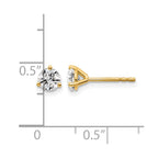 14k 5/8 carat Certified Lab Grown Diamond VS/SI+ G+ Round Complete Three Prong Stud Earrings