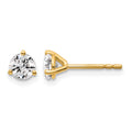 14k 5/8 carat Certified Lab Grown Diamond VS/SI+ G+ Round Complete Three Prong Stud Earrings