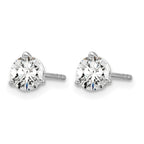 14k White Gold 3/4 carat Lab Grown Diamond VS/SI+ G+ Round Complete Three Prong Stud Earrings