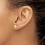 14k White Gold 3/4 carat Certified Lab Grown Diamond VS+ F+ Round Complete Three Prong Stud Earrings