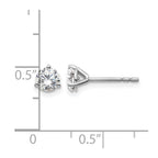 14k White Gold 3/4 carat Certified Lab Grown Diamond VS/SI+ G+ Round Complete Three Prong Stud Earrings