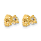 14k 3/4 carat Certified Lab Grown Diamond VS+ F+ Round Complete Three Prong Stud Earrings