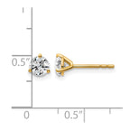 14k 3/4 carat Certified Lab Grown Diamond VS+ F+ Round Complete Three Prong Stud Earrings