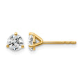 14k 3/4 carat Certified Lab Grown Diamond VS/SI+ G+ Round Complete Three Prong Stud Earrings
