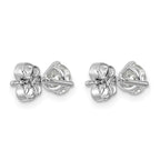 14k White Gold 1 carat Certified Lab Grown Diamond VS/SI+ G+ Round Complete Three Prong Stud Earrings